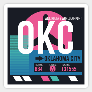 Oklahoma City (OKC) Airport // Sunset Baggage Tag Magnet